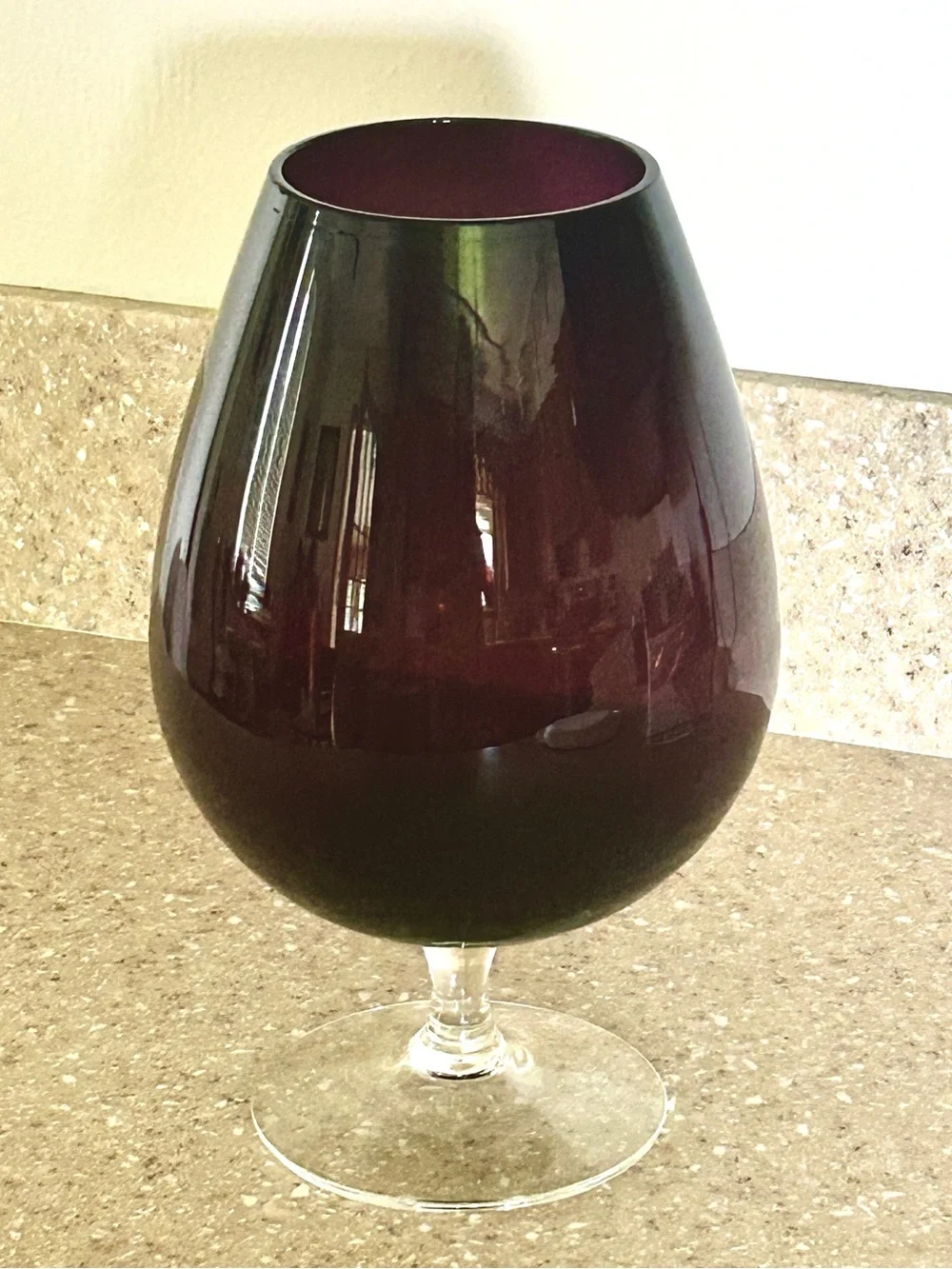 Vtg Empoli Brandy Snifter 9” Vase Amethyst Dark Purple Italian Art Glass
